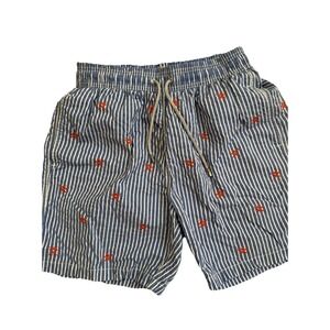 Hackett London Blue White Striped Swim‎ Shorts SZ Large